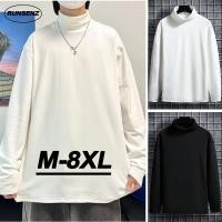 ราคา เสื้อยืดแขนยาว คอเต่า ขนาดใหญ่ แบบเรียบ สําหรับผู้ชาย ไซซ์ M 8XL (16491635145)