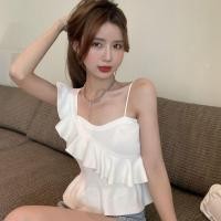 ราคา เสื้อสายเดี่ยว เปิดไหล่ ผ้าถัก สุดเซ็กซี่ ทรงไม่สม่ําเสมอ แฟชั่นฤดูร้อน (23545129110)
