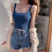 ราคา เสื้อสายเดี่ยวแขนกุด ผ้าถัก ลายทาง สีรุ้ง สีคอนทราสต์ แฟชั่นฤดูร้อน สไตล์เกาหลี สําหรับผู้หญิง (25575907466)