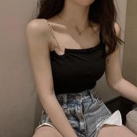 ราคา เสื้อสายเดี่ยว ผ้าถัก แต่งสายโซ่โลหะ สีพื้น สไตล์เรโทร แฟชั่นฤดูร้อน สําหรับผู้หญิง (24225903199)