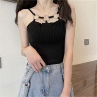 ราคา เสื้อสายเดี่ยวแขนกุด ผ้าเรยอนถัก แฟชั่นบอททอม สไตล์ใหม่ สําหรับผู้หญิง (24125903624)