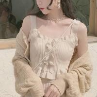 ราคา เสื้อครอปท็อปแขนกุดเซ็กซี่ ผ้าถัก แต่งขอบบัวบอททอม แฟชั่นฤดูร้อน สําหรับผู้หญิง (24125903615)