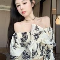 ราคา เสื้อเชิ้ตเปิดไหล่ข้างเดียว สุดเซ็กซี่ เข้ารูป ตัวสั้น สไตล์ฝรั่งเศส เหมาะกับฤดูใบไม้ผลิ และฤดูร้อน สําหรับผู้หญิง (24114461192)
