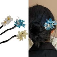 ราคา กิ๊บติดผมไม้จันทน์ ลายดอกไม้ สีฟ้า สไตล์โบราณ (25671094614)