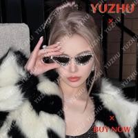 ราคา YUZHU แว่นตากันแดด กรอบโลหะ รูปตาแมว ประดับเพชร หรูหรา สําหรับผู้หญิง (22044095356)