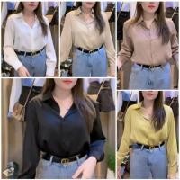 ราคา D014 เสื้อเชิ้ตผ้าซาติน ผ้าพื้นทรงสวย ผ้าดีมากมี 4สี (23335074671)