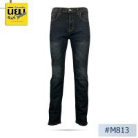 ราคา Niyom jeans รุ่น M813 กางเกงยีนส์ผู้ชาย แต่งริ้วแต่งเฟด ทรงกระบอก สีดำฟอก ผ้ายืด (24981019106)