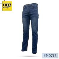 ราคา กางเกงยีนส์ผู้ชายทรงเดฟ นิยมยีนส์ รุ่น MD717 Niyom jeans สียีนส์ ผ้ายืด แต่งเฟดแต่งริ้ว หน้า หลัง (24131018538)