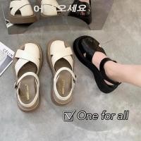 ราคา พร้อมส่งจากไทย TX345 ส้น 5ซม รองเท้าแตะแฟชั่นผู้หญิง รองเท้ารัดส้นแพลตฟอร์ม สไตล์เกาหลี หนังนิ่มสวมใส่สบาย (17478673057)