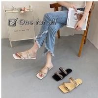 ราคา พร้อมส่ง ฮิตที่สุด TX256 รองเท้าแตะ แบบสวมเปิดส้นเท้าแต่งโซ่ 3สี (8355204853)