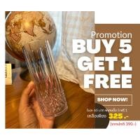 ราคา แก้วน้ำพลาสติก ดีไซน์หรูหรา ซื้อ 5 ใบ ฟรี 1 ใบ ตกไม่แตกขนาด 14 ออนซ์ (23435715853)