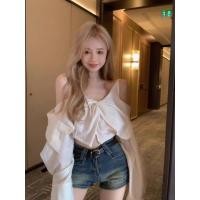 ราคา Ci7u เสื้อเชิ้ตแขนยาว เปิดไหล่ข้างเดียว เข้ารูป สไตล์ฝรั่งเศส เหมาะกับฤดูใบไม้ร่วง สําหรับผู้หญิง (25817794107)