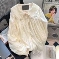 ราคา เสื้อเชิ้ตแขนยาว คอตุ๊กตา แต่งลูกไม้ สไตล์ญี่ปุ่น ฮ่องกง สําหรับผู้หญิง (25417794353)