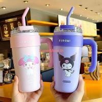 ราคา 850มล Sanrio เครื่องดื่มคู่กระติกน้ำร้อนขวด Bpa ฟรีถ้วยน้ำแข็งพร้อมที่จับ Kuromi Cinnamoroll กระติกน้ำสูญญากาศถ้วยฟางแก้วเก็บความเย็นความจุขนาดใหญ่ (25753365513)