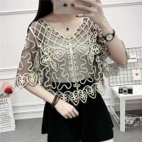 ราคา แฟชั่นโรแมนติกตกแต่ง เสื้อคาร์ดิแกน ผ้าคลุมไหล่ แบบบาง กันแดด ลายดอกไม้ แต่งลูกไม้ แวววาว สําหรับผู้หญิง (25219050497)
