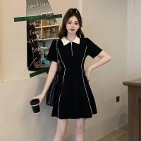 ราคา ปกแฟชั ่ นหญิง A Line ซิป Chanel สไตล ์ ความยาวกลางกระโปรงฤดูร ้ อน POLO ชุดกระโปรงคออารมณ ์ OYYL (25679846618)
