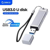 ราคา Orico ไดรฟ์ USB 32GB 64GB 128GB 256GB Type C โลหะ กันน้ํา รองรับ Windows Linux MacOS iPadOS U3S I (16481317717)