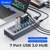 ราคา ORICO USB 3 0 HUB อลูมิเนียมล้างอุตสาหกรรม USB Splitter USB3 0 ความเร็วสูงชาร์จ HUB Switch พร้อมอะแดปเตอร์ 12V สำหรับคอมพิวเตอร์แล็ปท็อปโทรศัพท์มือถือเครื่องพิมพ์แท็บเล็ต AT2U3 (3742633479)