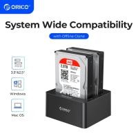 ราคา ORICO 2 Bay USB3 0 ถึง SATA Hard Drive Case ฮาร์ดไดรฟ์ภายนอก Docking Station Duplicator Clone 6629US3 (4201215163)