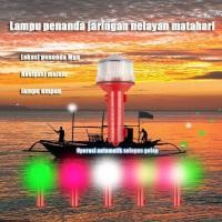 ราคา Sea supplies Solar charging portable flashlight led signal light waterproof 2000m longshot warning lamp for Roat Marine (25129668776)