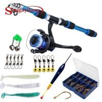 ราคา Sougayilang 1 8m fishing rod reel set fishing rod Eva handle glass fiber telescopic 6 sections fishing rod for freshwate (25029665118)
