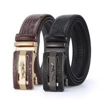 ราคา Men s Belt Crocodile Leather Genuine Business Automatic Buckle Simple High End Pure Pants 3 5cm Wide (24379032813)
