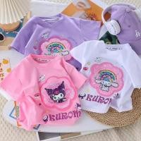 ราคา สาว Sanrio Kuromi แขนสั ้ นผ ้ าฝ ้ ายแท ้ เสื ้ อยืดฤดูร ้ อน 2024 สไตล ์ ใหม ่ อบเชยสุนัขเปลี ่ ยนสี Kuromi เลื ่ อมเด ็ กแฟชั ่ น 5 15 (28800022937)