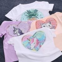 ราคา สาว Sanrio Kuromi ผ ้ าฝ ้ ายแท ้ เปลี ่ ยนสีเลื ่ อมแขนสั ้ นเสื ้ อยืดฤดูร ้ อนยูนิคอร ์ นเด ็ กสาวการ ์ ตูน My Little Pony t Princess Top 5 14 (25280566712)