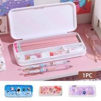 ราคา กล่องดินสอ กล่องใส่เครื่องเขียน ของเล่นไม้บรรทัดครีมน่ารัก DIY Pencil Case (22948577718)