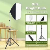ราคา สตูดิโอถ่ายภาพ ไฟต่อเนื่อง ไฟสตูดิโอ ไฟสตูดิโอถ่ายภาพ Softbox 50x70 ไฟE27105W เซ็คคู่ 2 ตัว (20544921639)