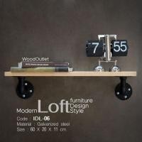ราคา WOOD OUTLET คลังวัสดุไม้ เฟอร์นิเจอร์ลอฟท์ ชั้นวางของสไตล์ลอฟท์ โต๊ะสไตล์ลอฟท์ รุ่น IDL 06 ท้อปโต๊ะไม้ (25652014777)