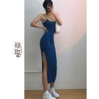 ราคา ชุดเดรสกระโปรงยาว เซ็กซี่ เปิดหลัง ผ่าข้าง สีฟ้า สไตล์เกาหลี สําหรับสตรี (24422502703)