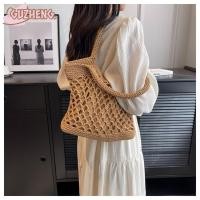 ราคา Guzheng ขนาดใหญ ่ ความจุ Hollow Handbags สานสวมใส ่ Bohemian Beach กระเป ๋ าสําหรับ Women แบบพกพา Handmade ความจุสูง Hollow Out Handmade Kintted Travel Shpping Totes (27050717936)