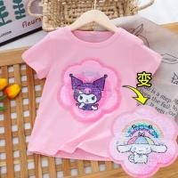 ราคา เสื้อยืดแขนสั้น ผ้าฝ้าย 100 พิมพ์ลายการ์ตูน Kuromi Cinnamoroll แฟชั่นฤดูร้อน สําหรับเด็กผู้หญิง (22372859337)