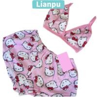 ราคา Lianpu Home Wear Sanrio สองชิ ้ นหลวมสุภาพสตรีชุดนอนฤดูร ้ อน Hello Kitty การ ์ ตูน Kawaii Sleep Bottoms สําหรับผู ้ หญิง (29700659398)
