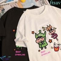 ราคา Swiftsaver Crayon Shin chan พิมพ ์ เสื ้ อยืด Letter Star การ ์ ตูนแขนสั ้ น Top แฟชั ่ น McDonald s Pig ขนาดใหญ ่ Lady (29050717016)