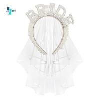 ราคา Quantumsky Pearl เจ ้ าสาว Headband ปรับ Elegant เจ ้ าสาว Veil ผม Hoop อาบน ้ ําของขวัญตกแต ่ ง Handmade Rhinestone สีขาวงานแต ่ งงาน Crown แถบคาดศีรษะสาว (27550805986)