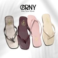 ราคา ORNY ออร์นี่ พื้นยางแท้ รองเท้าแตะแบบหนีบหนังเทียม สวยทุกสี OY73 (12540964005)