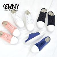 ราคา OY788 ORNY ออร์นี่ รองเท้าผ้าใบเปิดส้น แบบผูกเชือก (7291437474)