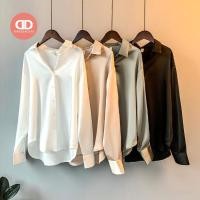 ราคา A25 ผ้าลื่น ใส่สบาย เสื้อเชิ้ตแขนยาวผ้าซาติน เสื้อแขนยาว เสื้อเชิ้ตออกงาน (11744474856)
