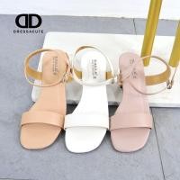 ราคา พร้อมส่ง A3027 รองเท้าส้นสูง รัดข้อ สายปรับได้ แบบเปิดเท้า สูง 2 นิ้ว (12397737169)