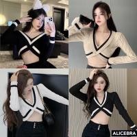 ราคา ? ? ? ? ? ? ? ? เสื้อครอปแขนยาว อกไขว้ ตัดขอบเกร๋ๆ ดีเทลสวยมาก ผ้าไหมพรม (18950716044)