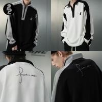 ราคา KR1025 Gosleeve Sweater เสื้อกันหนาวแขนยาวลายสลับสายสตรีท ผ้าหนามีซิบตรงคอ (22455431854)