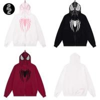 ราคา KR1058 Spider Man Pullover Masked Sweatshirt เสื้อฮู้ดดี้สเวตเชิร์ต ดีเทลซิบ สามารถใส่คลุมหัว แล้วมองเห็นได้ (23682247813)