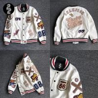 ราคา KR1230 Champion Jacket เสื้อแจ็คเก็ตเบสบอลโครตสตรีทหนังอย่างดี (25372019101)