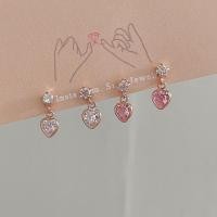 ราคา SissyJewelry ต่างหูเงินแท้ ร ชุบโรสโกลด์ Heart drop (5467089537)