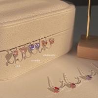 ราคา SissyJewelry ต่างหูเงินแท้ รุ่น hoop stud ประดับ พลอยหัวใจ 5mm (4881838782)