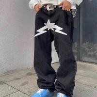 ราคา กางเกงยีนส์ทรงกระบอก rising star jeans กางเกงยีนส์ กางเกงy2k สตรีท เสื้อผ้าแฟชั่น (19976408253)