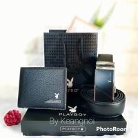 ราคา ของขวัญวันเกิด วันครบรอบ ชุดรวม เข็มขัด และ กระเป๋าสตางค์ หนังแท้ มีกล่องและถุงกระดาษ แบรนด์ PLAYBOY สุดคุ้ม (6804072958)