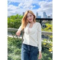 ราคา เสื้อไหมพรมผู้หญิง เสื้อไหมพรมญี่ปุ่น MUJI UV cut lecture crew neck cardigan เสื้อคลุมกันลมกันแดด 17126766021 (17126766021)